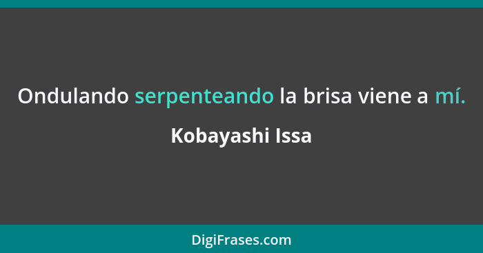 Ondulando serpenteando la brisa viene a mí.... - Kobayashi Issa