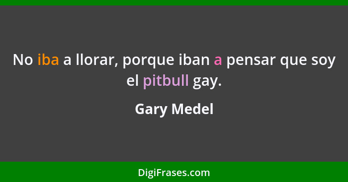 No iba a llorar, porque iban a pensar que soy el pitbull gay.... - Gary Medel
