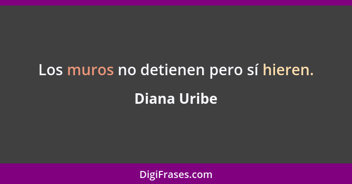 Los muros no detienen pero sí hieren.... - Diana Uribe