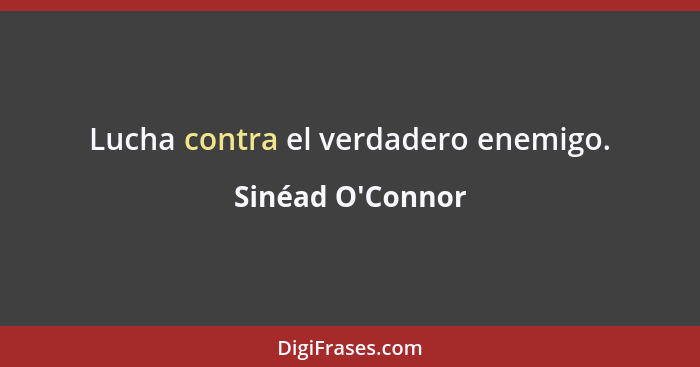 Lucha contra el verdadero enemigo.... - Sinéad O'Connor