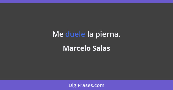 Me duele la pierna.... - Marcelo Salas